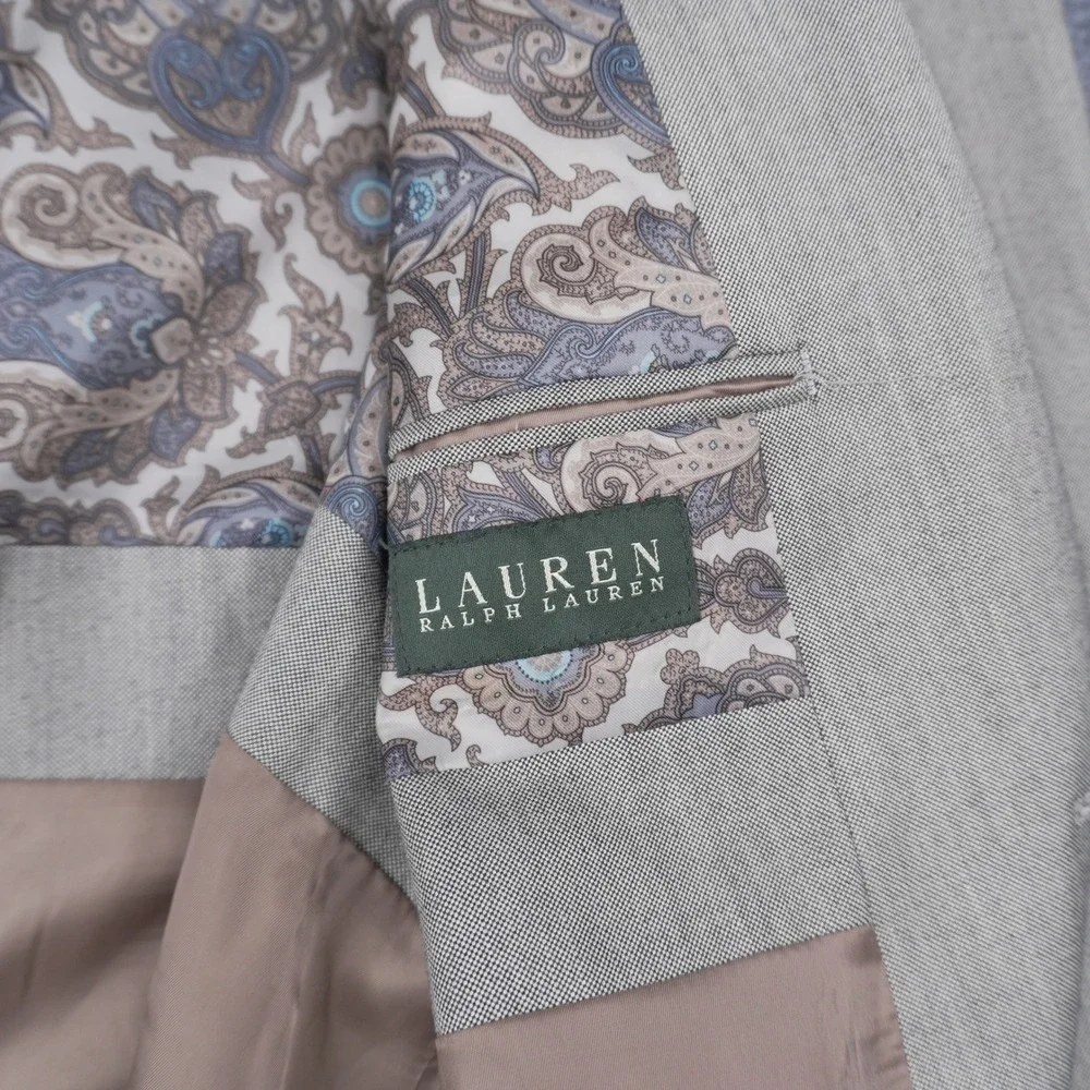 Lauren Ralph Lauren Blazer Mens 42R Grey Paisley Lining Sport Coat Macy's